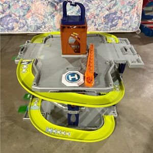 Kids Multi-Level Play Garage Toy - Yellow and Gray